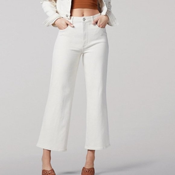 LEE Vintage Modern 28 NWT Ecru DENIM Wide Leg High Rise Jeans - Picture 3 of 13